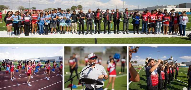  Socorro High students, Board Trustees, Superintendent and staff and ribbon cutting
