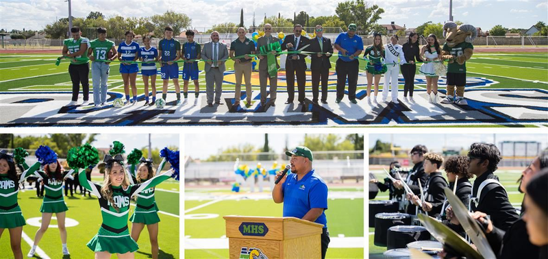 Montwood students, Board and staff at ribbon cutting