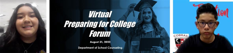 Students participating in virtual event