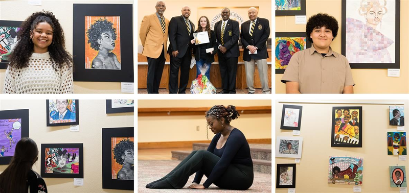 Students at Black History Month Art Contest ceremony
