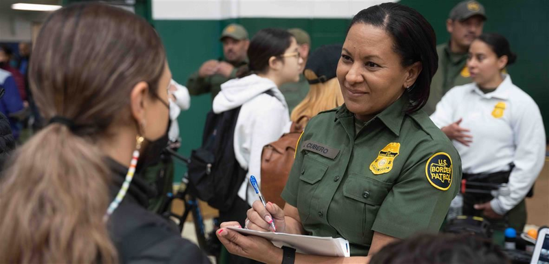 Student participating in college, career & job expo