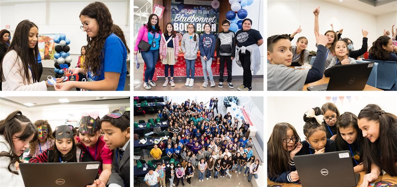 Students participating in Battle of the Bluebonnets event