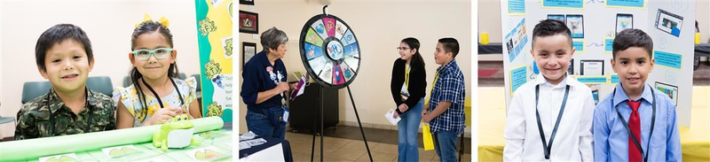 Students participating in event activities